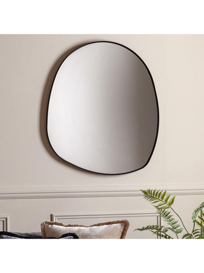 Gallery Home Black Axel Pebble Mirror Wall Mirror 89 x 84 cm