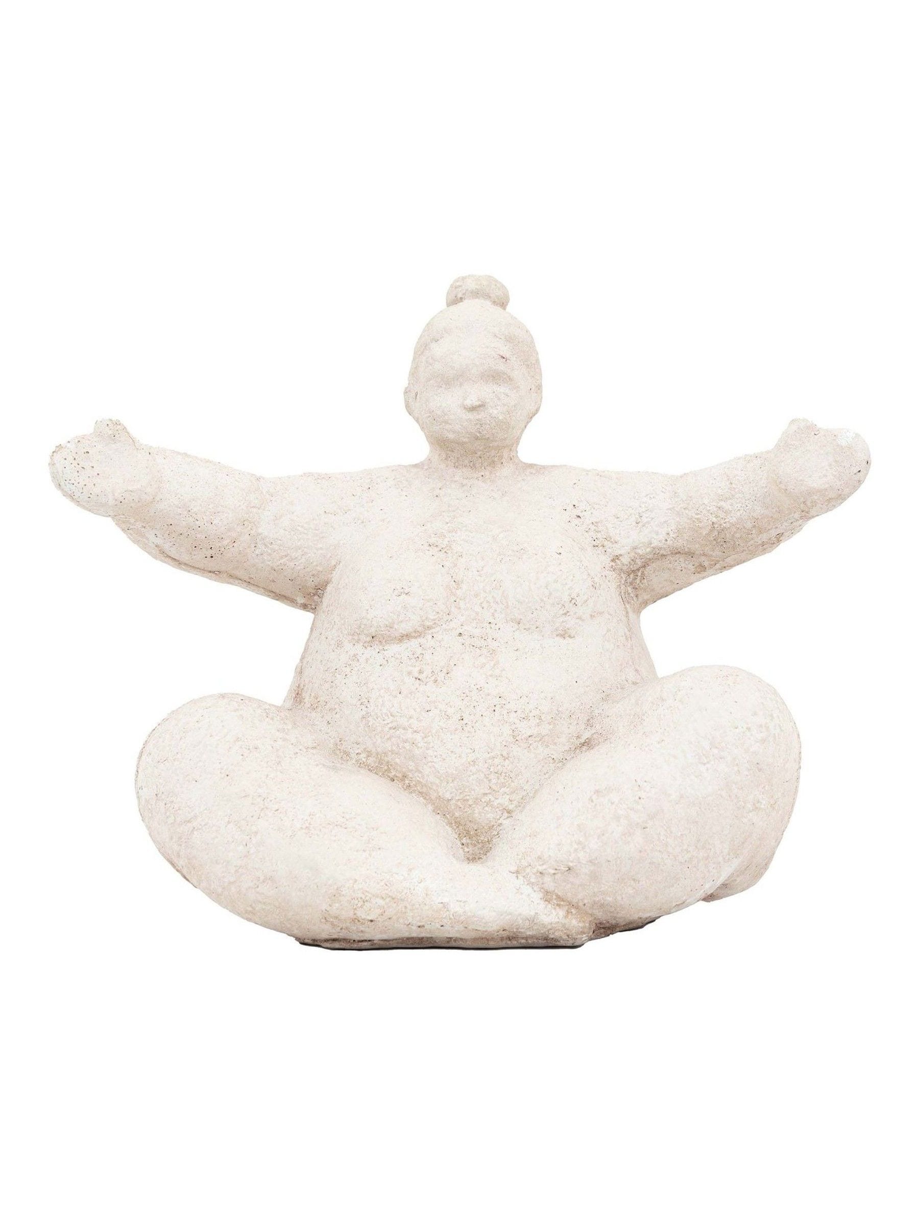 Gallery Home Cream Lady Cement Decoration 25cm