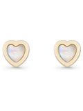 Beaverbrooks 9ct yellow gold mother of pearl heart stud earrings - British product
