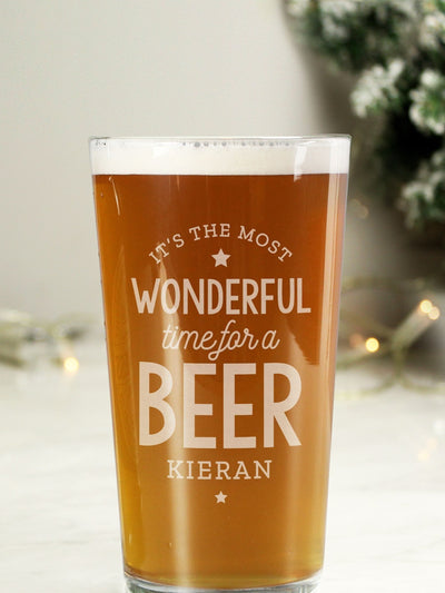PMC Wonderful Time For A Beer Christmas Pint Glass