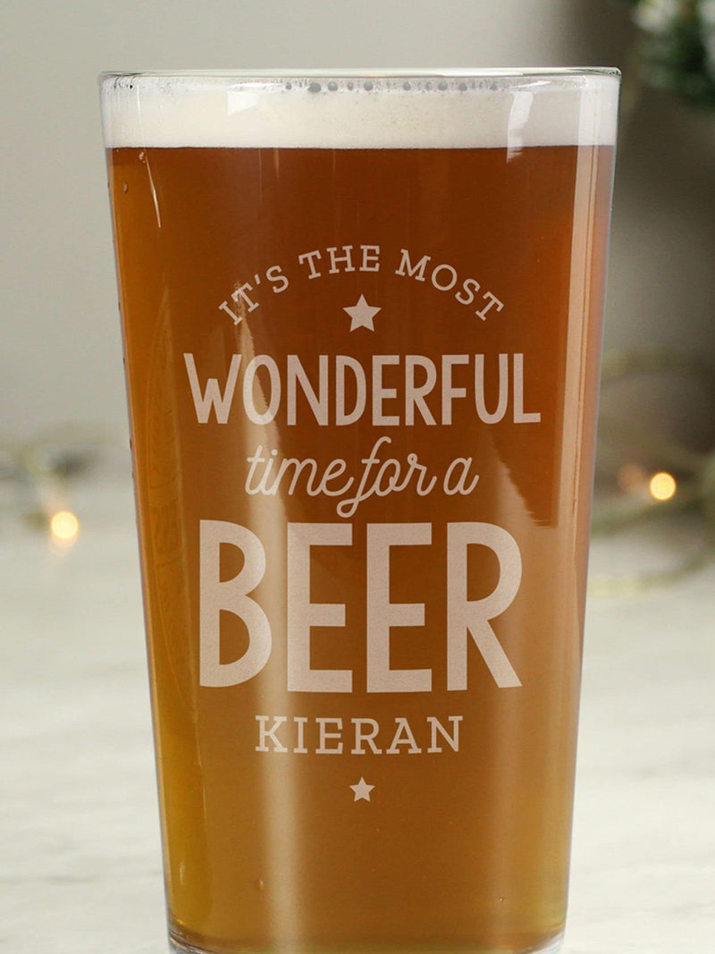 PMC Wonderful Time For A Beer Christmas Pint Glass - British product