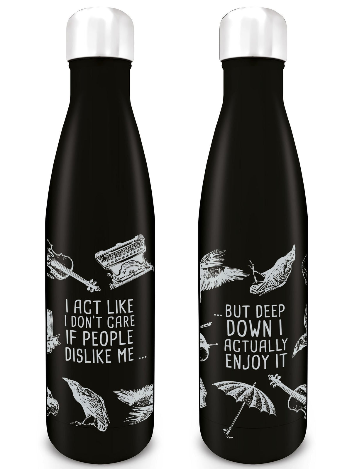 Pyramid International Wednesday Don't Care metal drinks bottle, imported from the UK