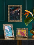 Gold animal pattern texture photo frame, UK version