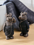 Set of 2 Bronze Wilson the Schnauzer Bathroom Ornaments