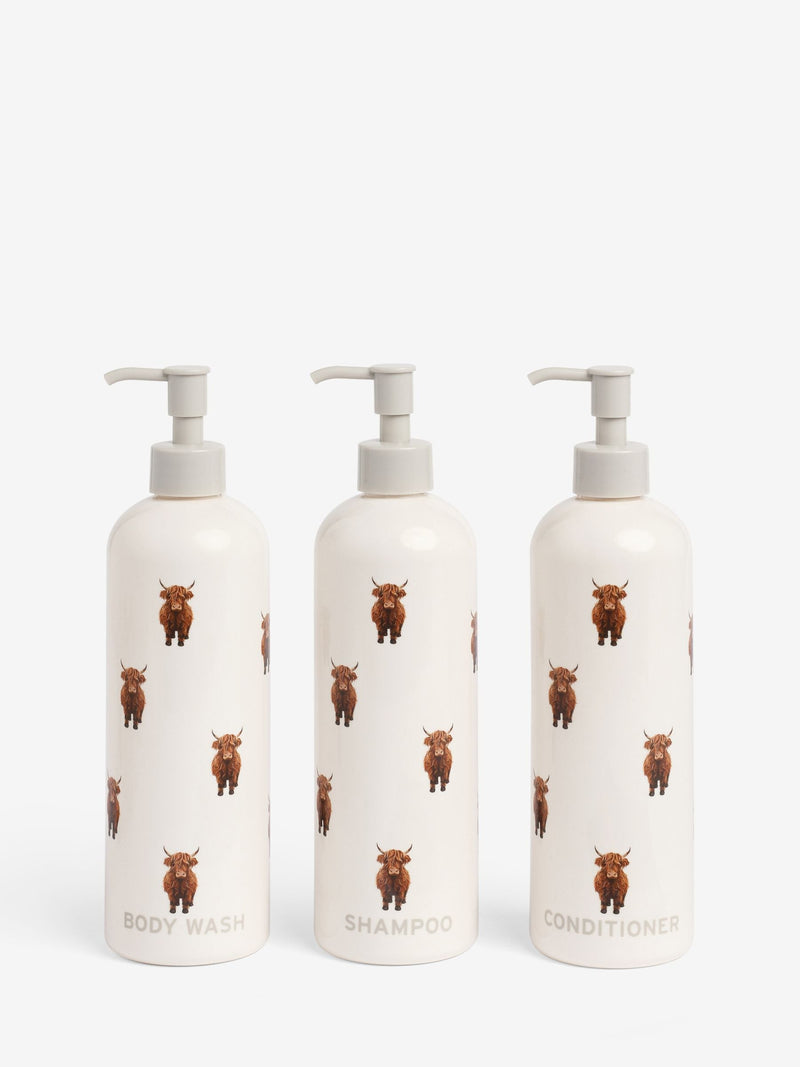 Hamish dispenser bottles Natural Hamish Print Set of 3 (British brand)