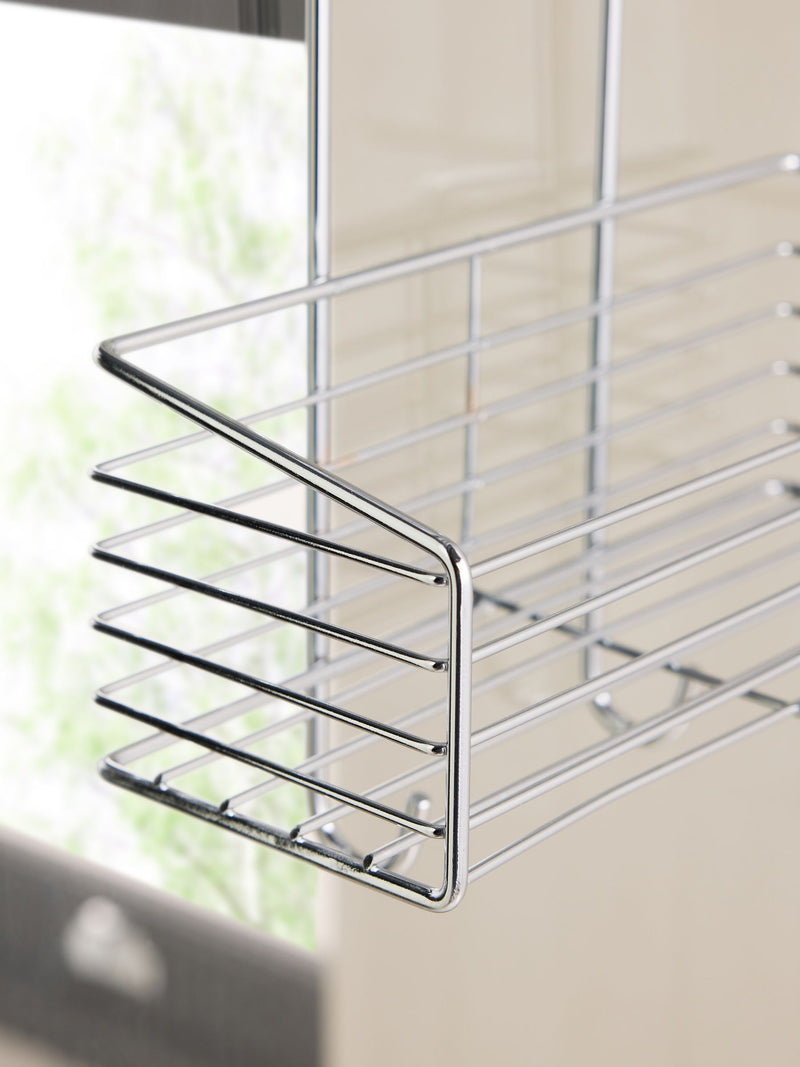 Three-tier chrome shower caddy - British product