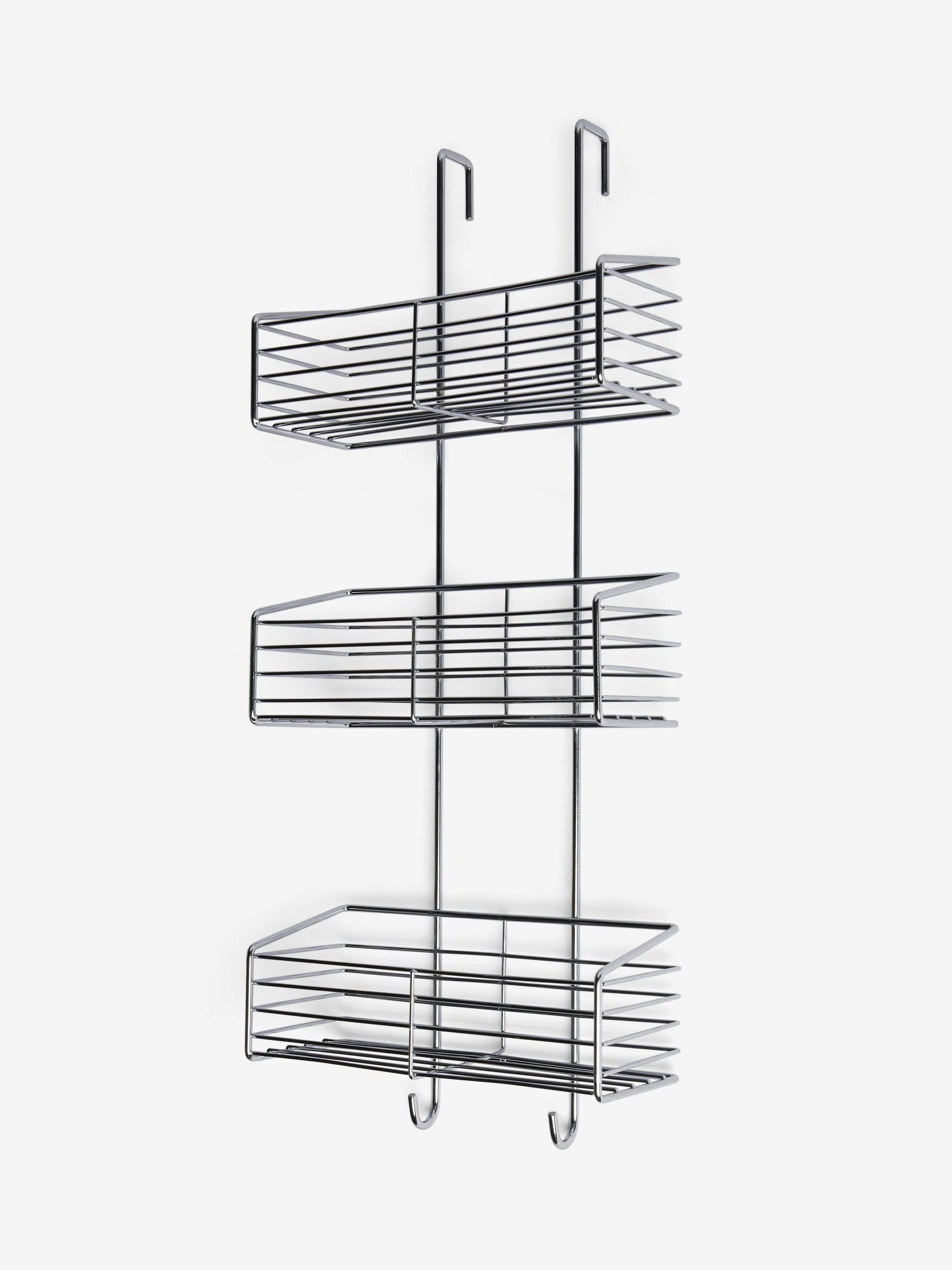 Three-tier chrome shower caddy - British product