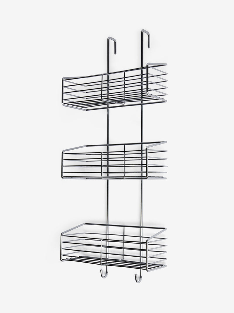Three-tier chrome shower caddy - British product
