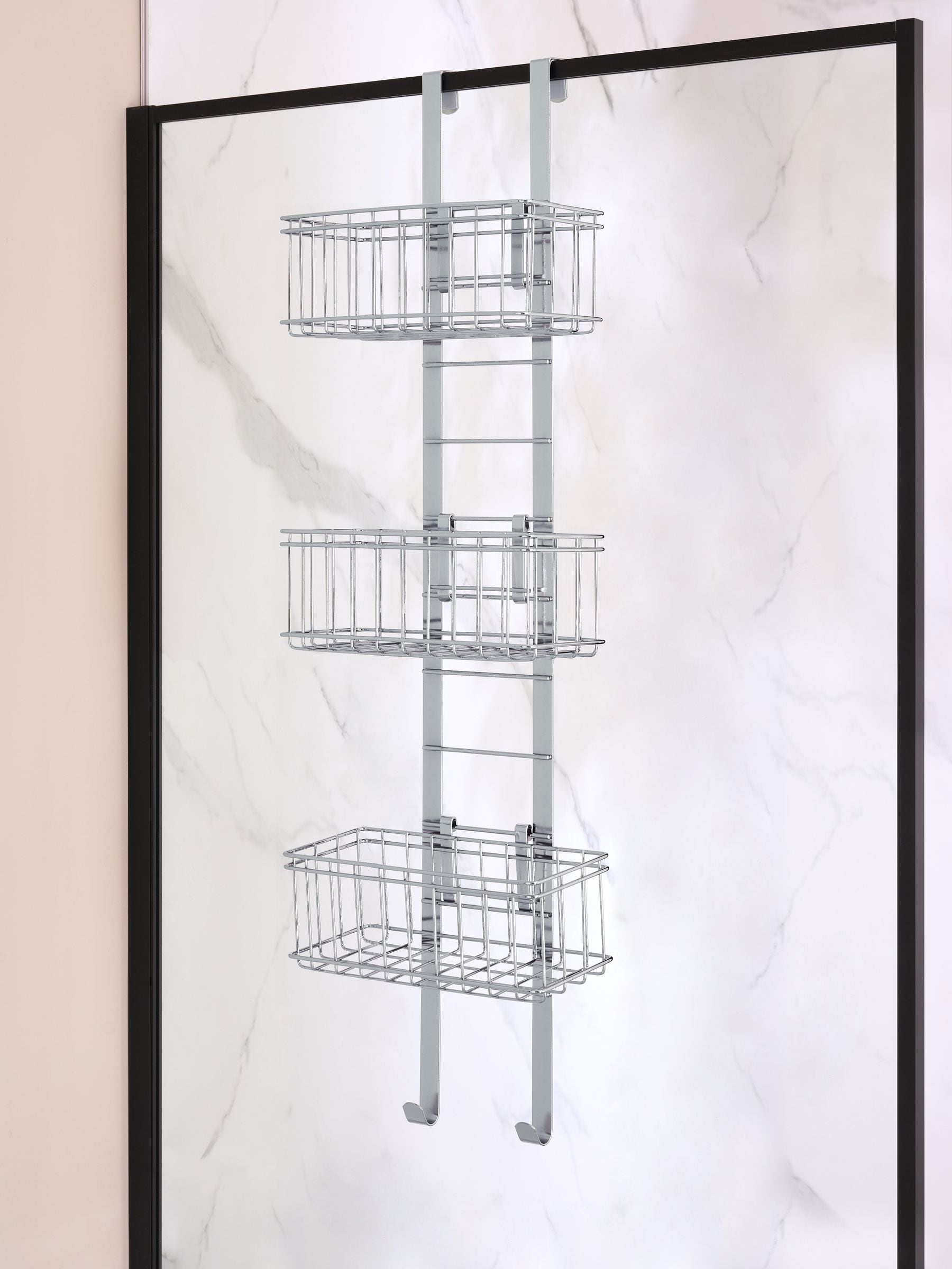 Chrome adjustable shelf shower caddy - British product
