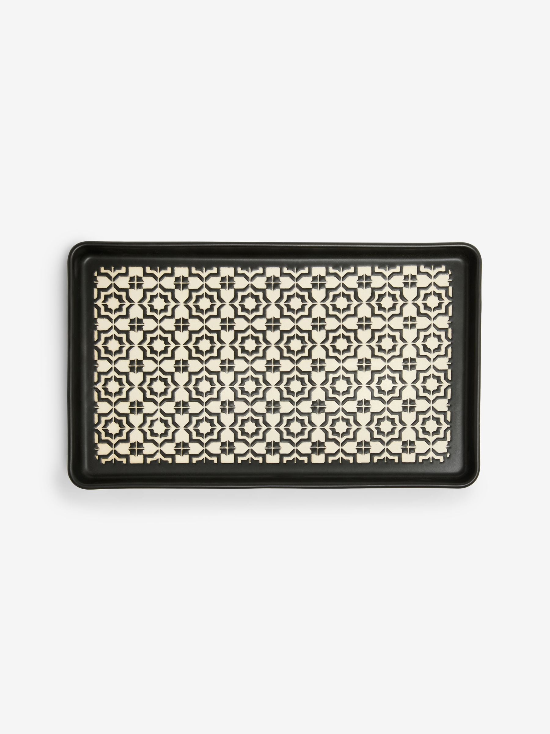 Black/White Geo Storage Tray - British product