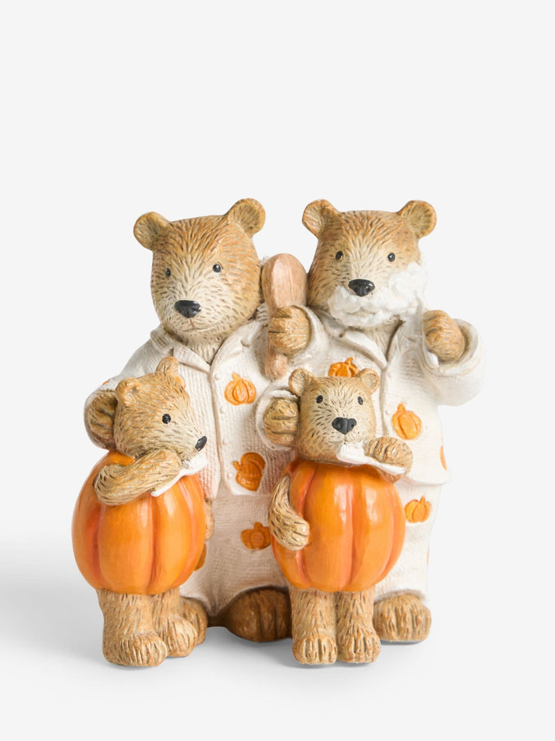 Bertie Bear Family Pumpkin Ornament 9cm height, imported from the UK