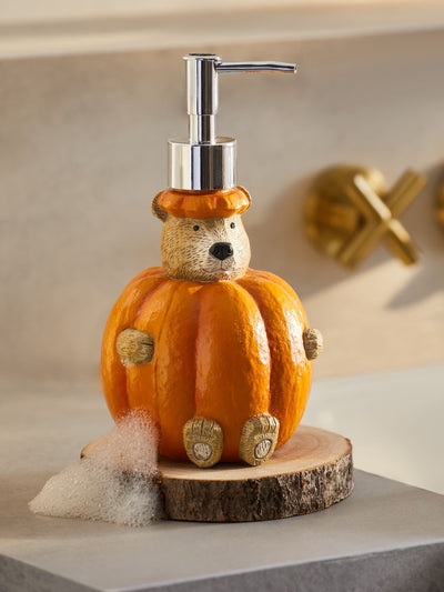 Orange Pumpkin Bertie Bear Soap Dispenser
