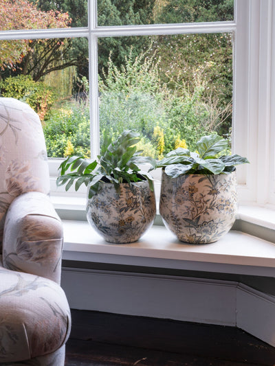Laura Ashley Set of 2 Cream Marlbrook Planters