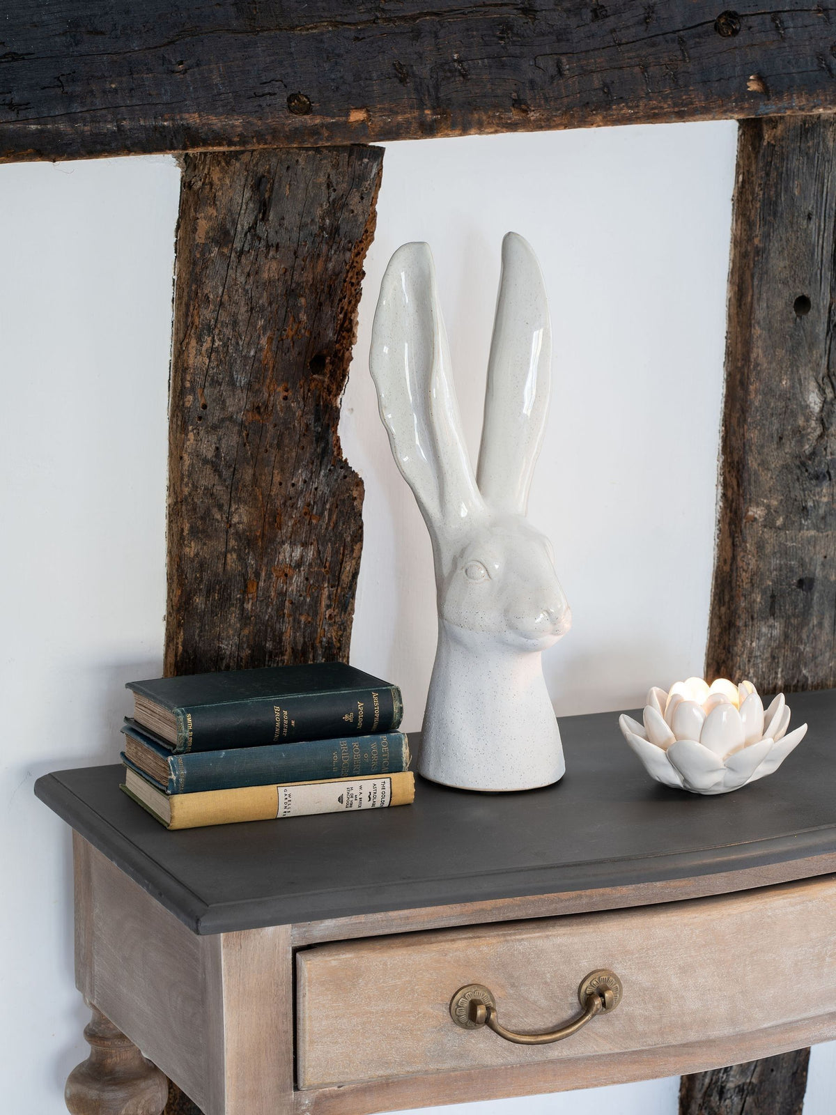 Laura Ashley white large hare head sculpture, UK version