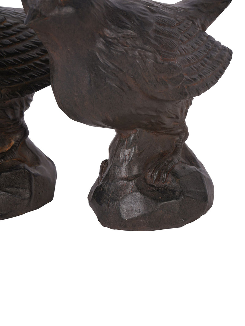Laura Ashley brown resin bird sculptures set of 2, UK version