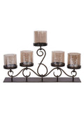Laura Ashley antique gold Esther 5-hurricane candle holder set, UK version