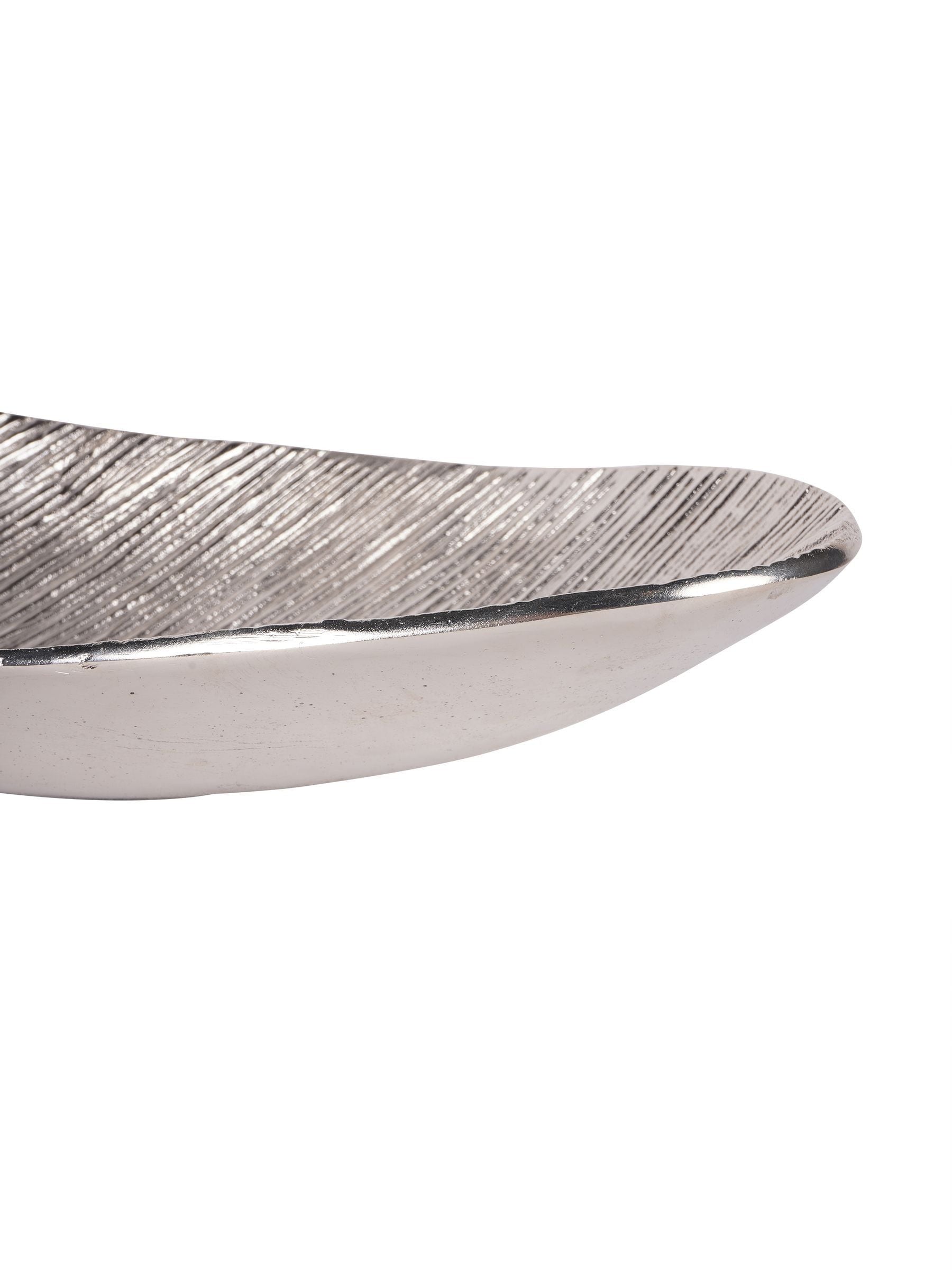Laura Ashley Silver Albury Leaf Oval Bowl Large, UK version