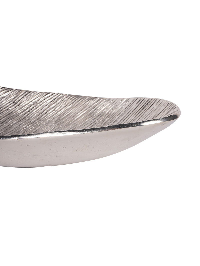 Laura Ashley Silver Albury Leaf Oval Bowl Large, UK version