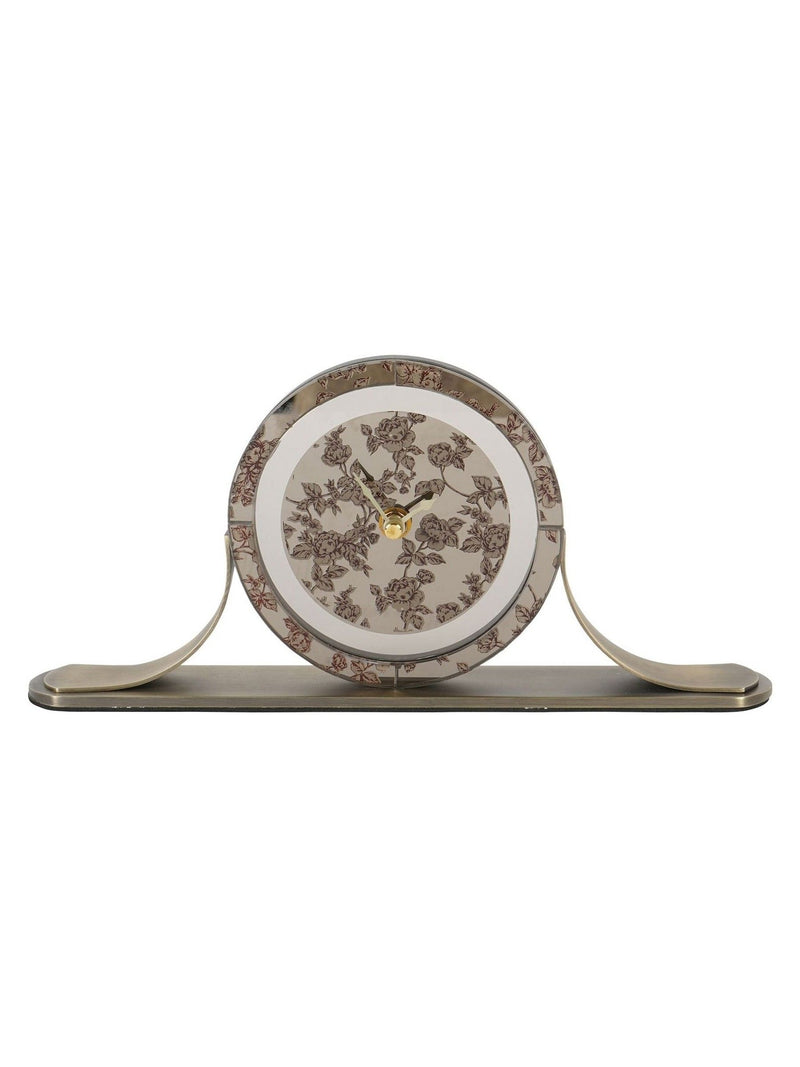 Laura Ashley Smoked Pollington Rose mantel clock 15cm x 32cm x 5cm, UK version