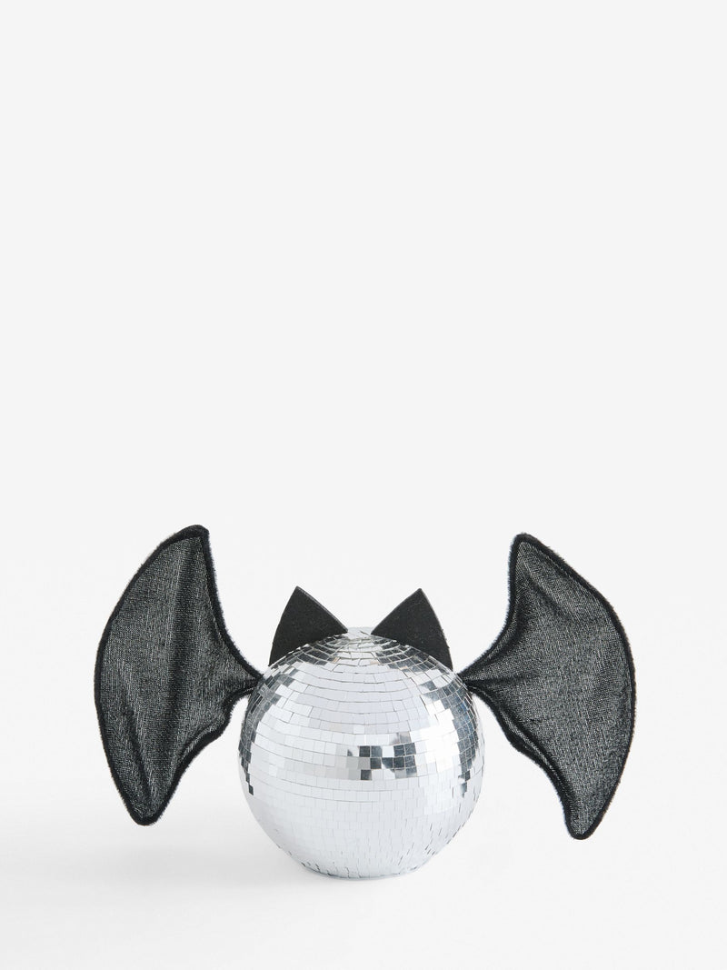 Silver Halloween Disco Bat Decoration