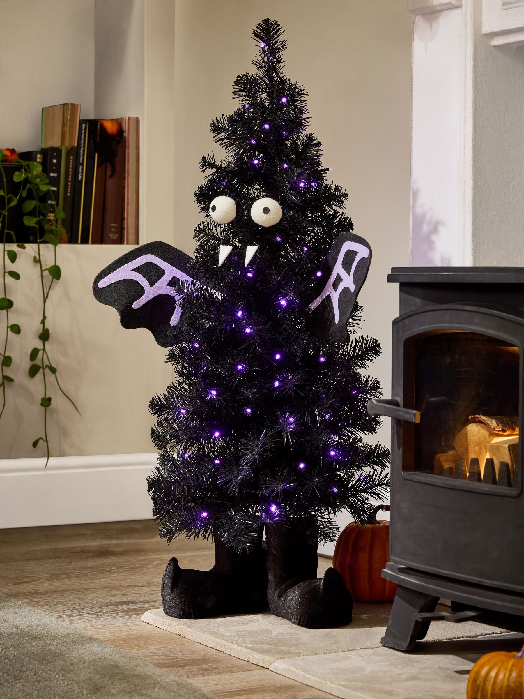 Black 3ft Light-Up Halloween Bat Tree