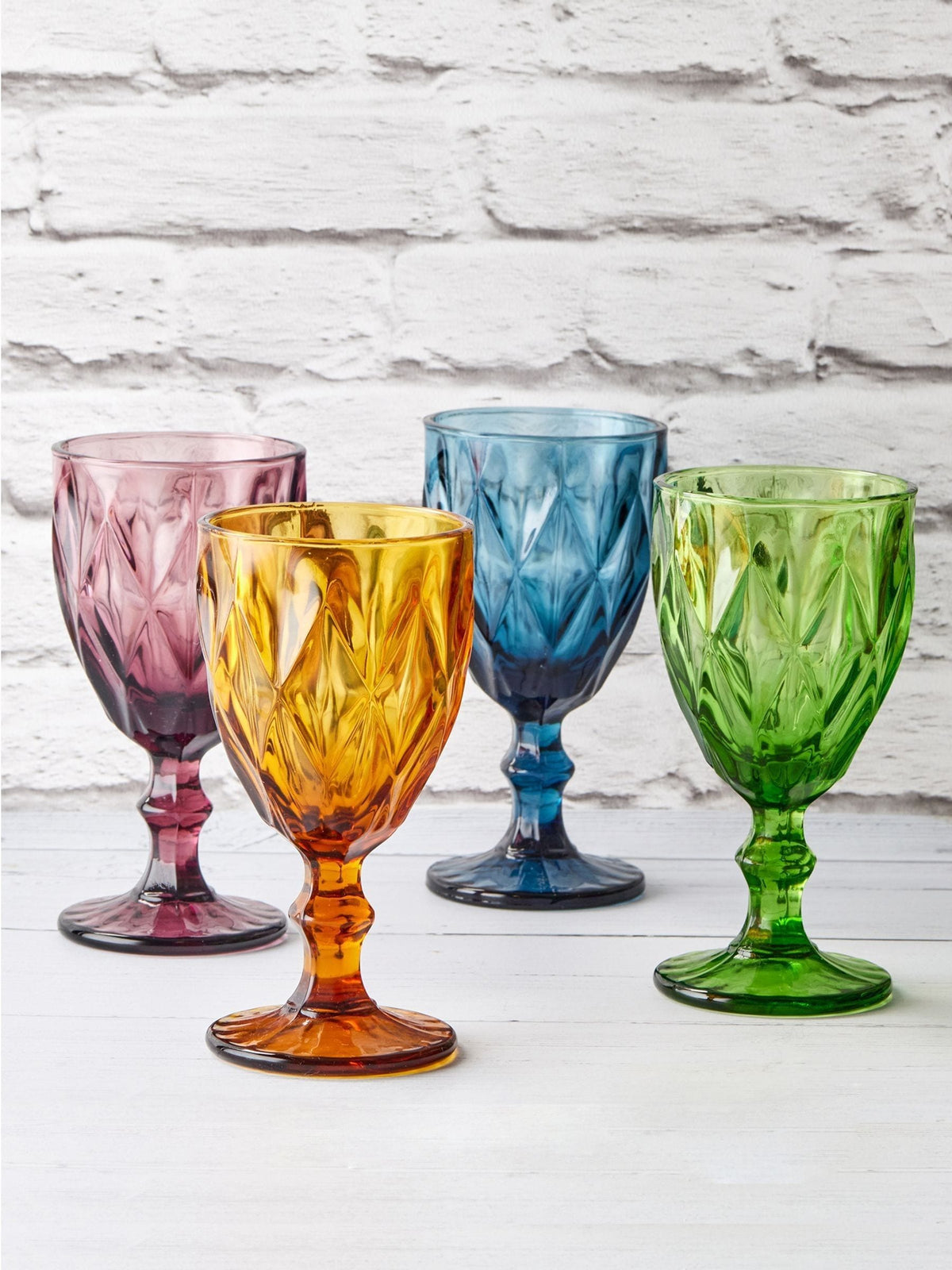 Artland Purple Highgate glass goblets set of 4 17cm - British product