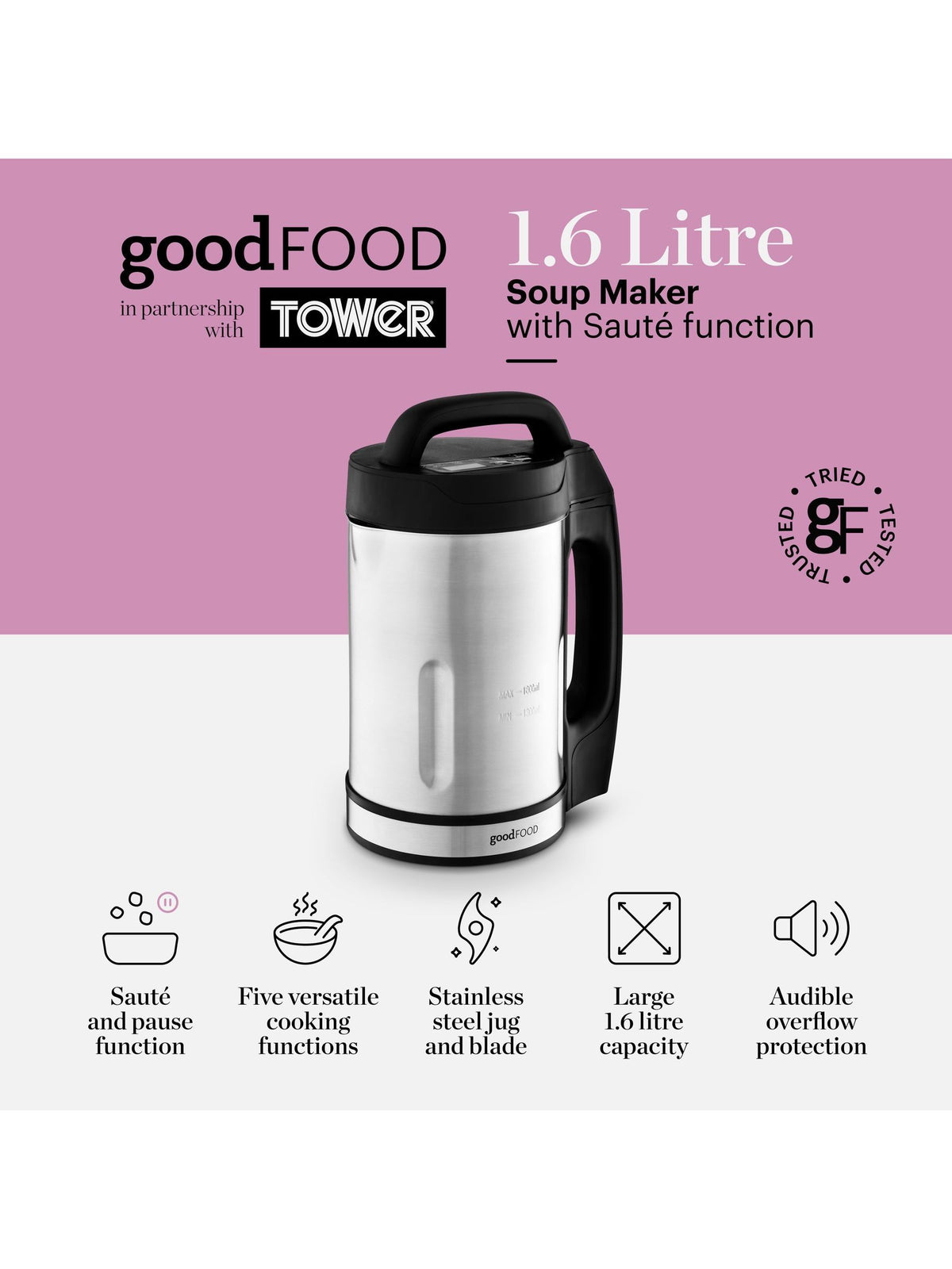 Good Food Black Saute Function Soup Maker