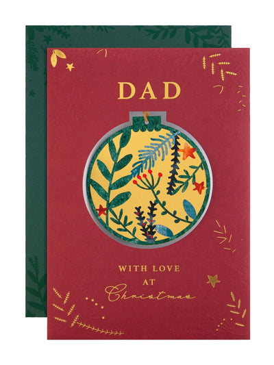 Hallmark Rødt Julekort med Keepsake-pynt til Pappa
