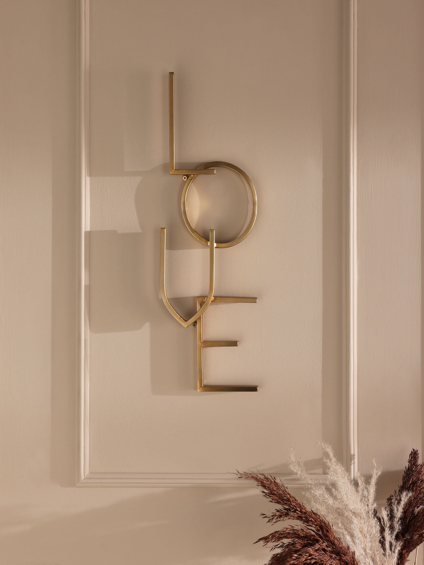 Gold LOVE Word Metal Wall Plaque