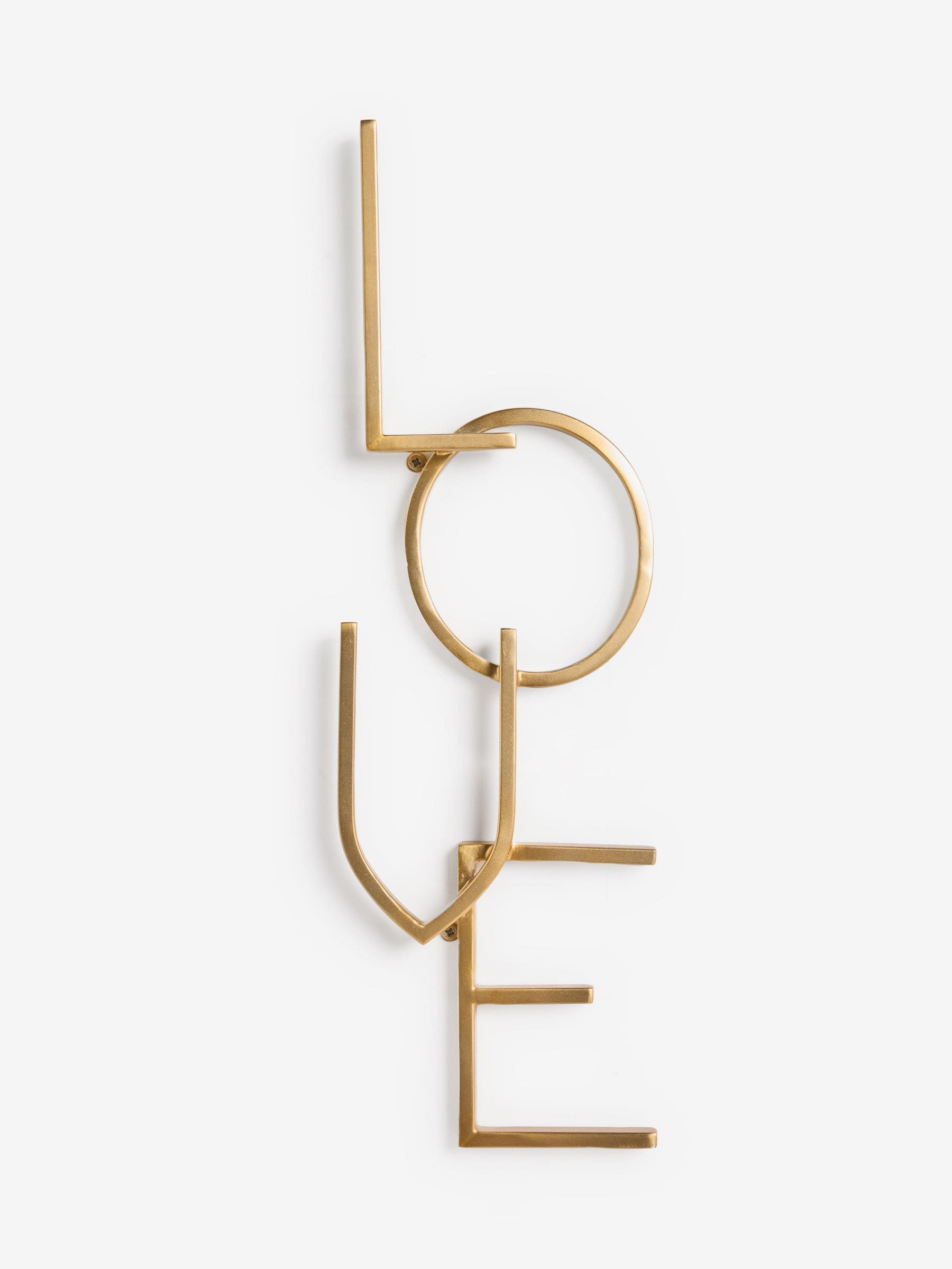 Gold LOVE Word Metal Wall Plaque