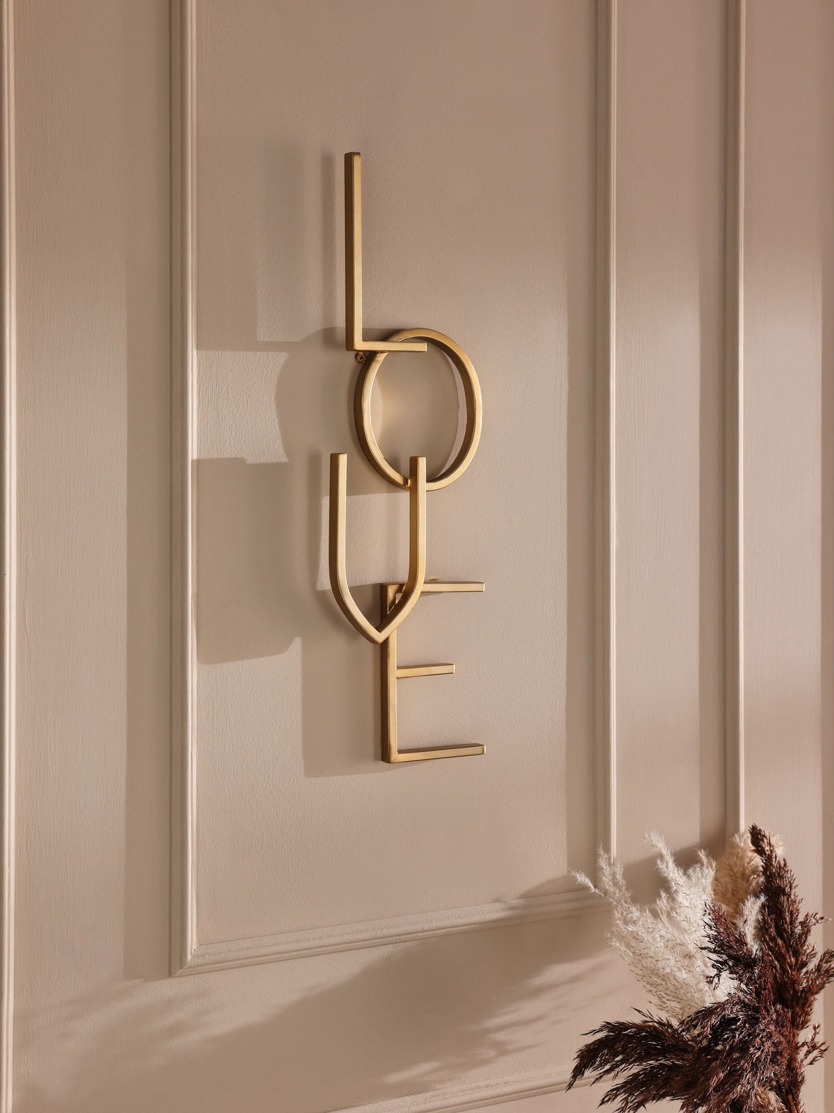 Gold LOVE Word Metal Wall Plaque