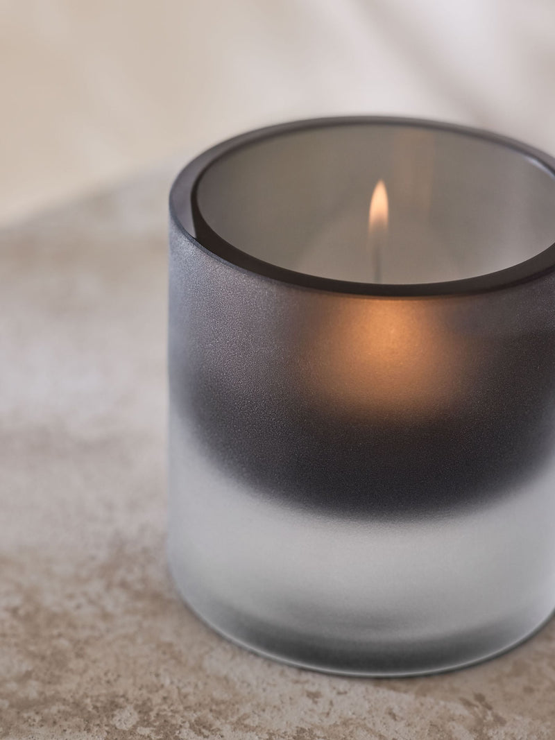 Sosandar charcoal grey frosted glass tea light holders set of 2 (British brand)