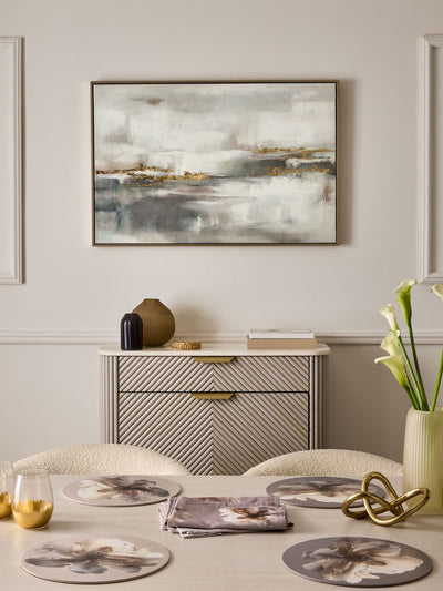 Lipsy Natural Cream Ombre Gold Foil Wall Art 90cm x 60cm x 4cm