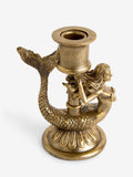 Rockett St George Gold Mermaid Taper Candle Holder 1.5cm x 1cm x 1cm, imported from the UK
