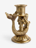 Rockett St George Gold Mermaid Taper Candle Holder 1.5cm x 1cm x 1cm, imported from the UK