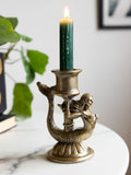 Rockett St George Gold Mermaid Taper Candle Holder 1.5cm x 1cm x 1cm, imported from the UK