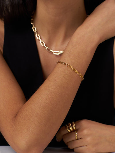 Orelia London Gold Tone Chain 2 Row Bracelet Set Layered Wristwear Jewellery