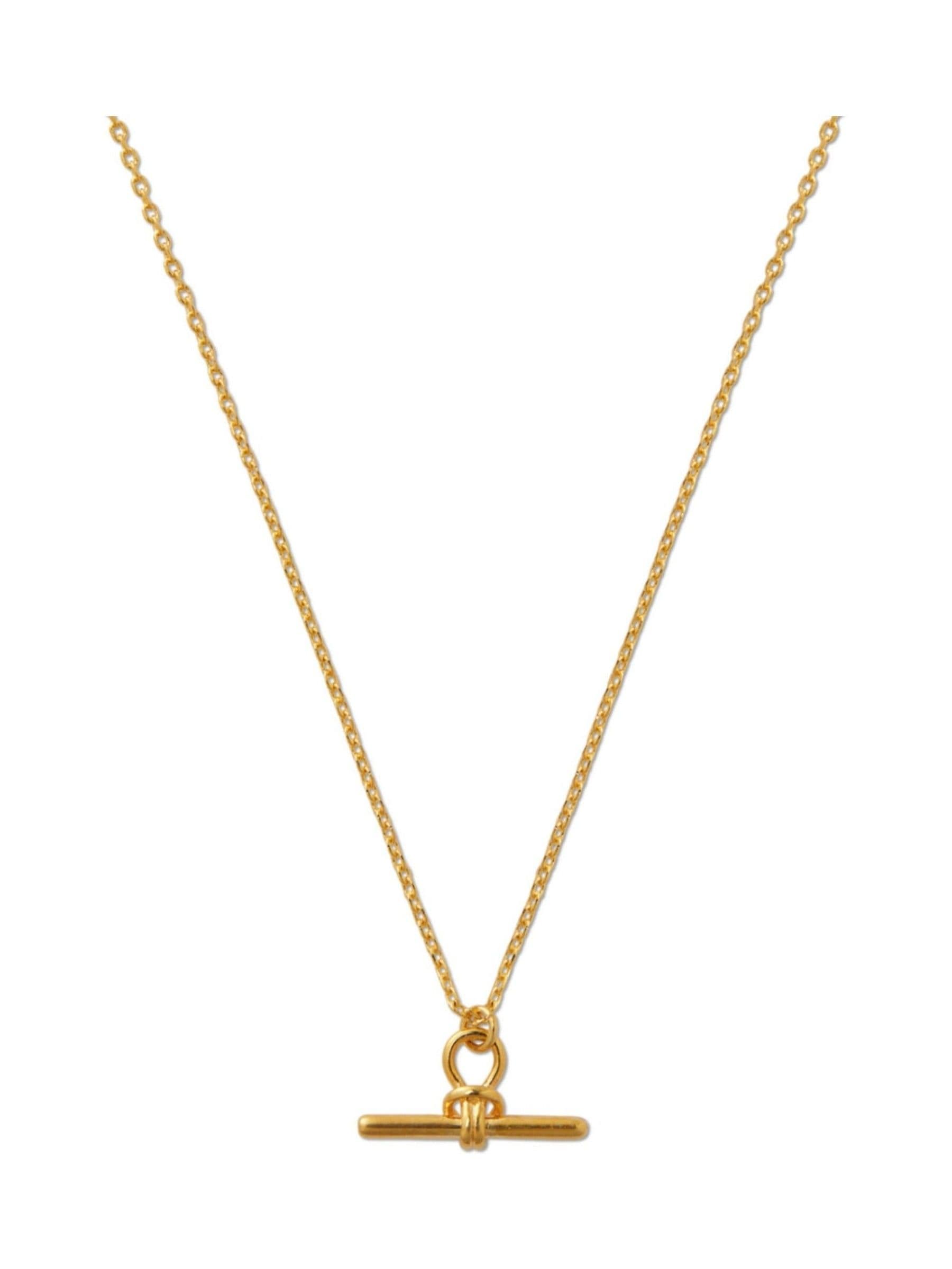 Orelia Gold Tone T-Bar Knot Necklace, imported from the UK