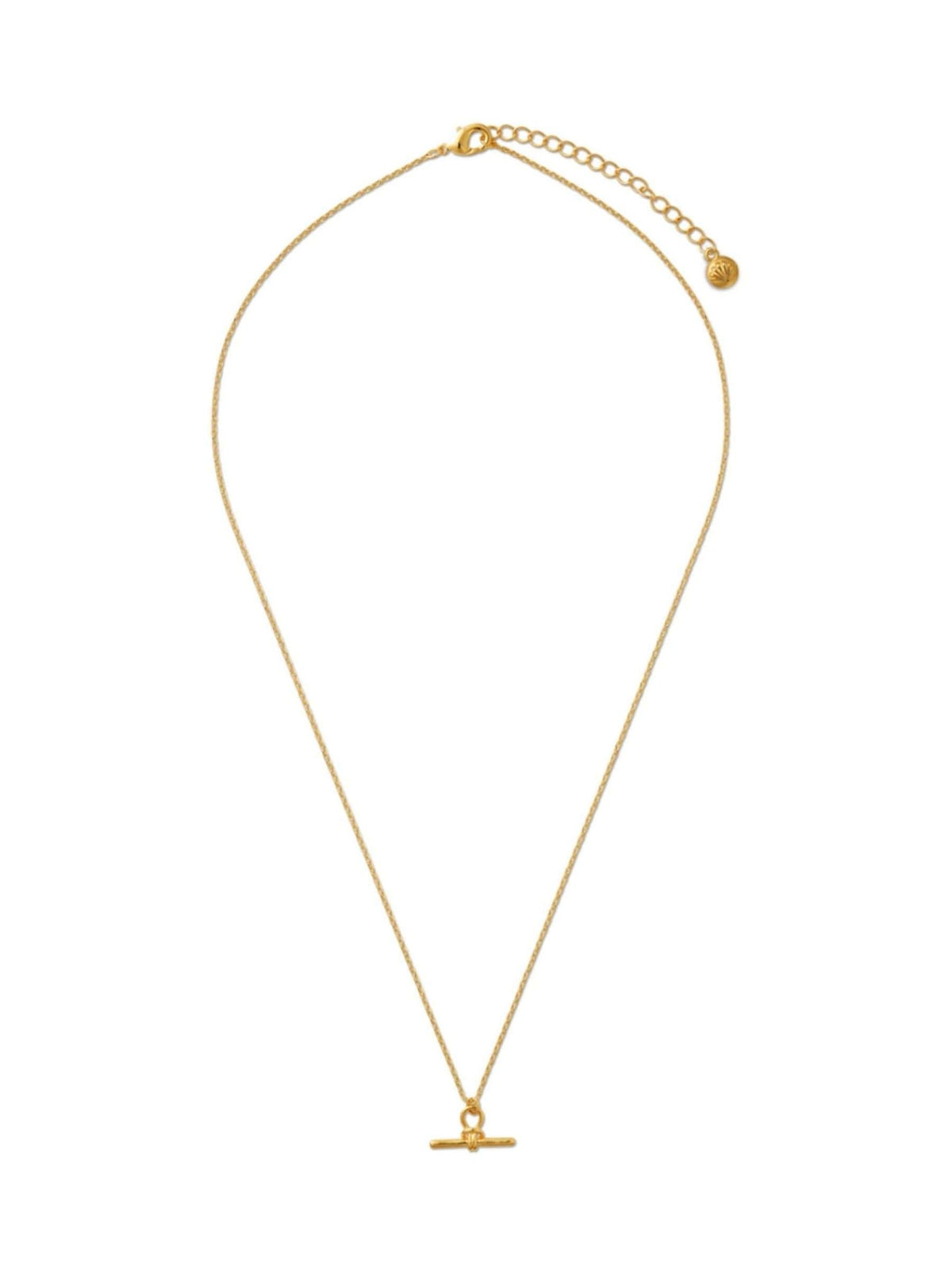 Orelia Gold Tone T-Bar Knot Necklace, imported from the UK