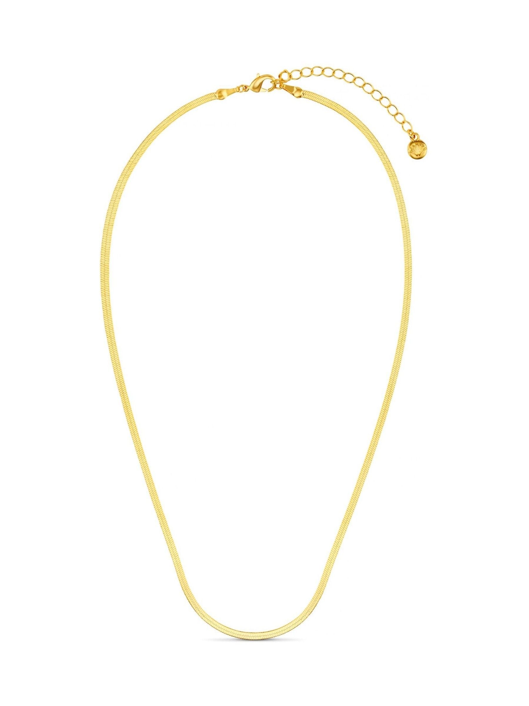 Orelia London gold tone flat snake chain necklace, imported from the UK