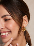 Orelia London Gold Tone Statement Interlocking Earrings, imported from the UK