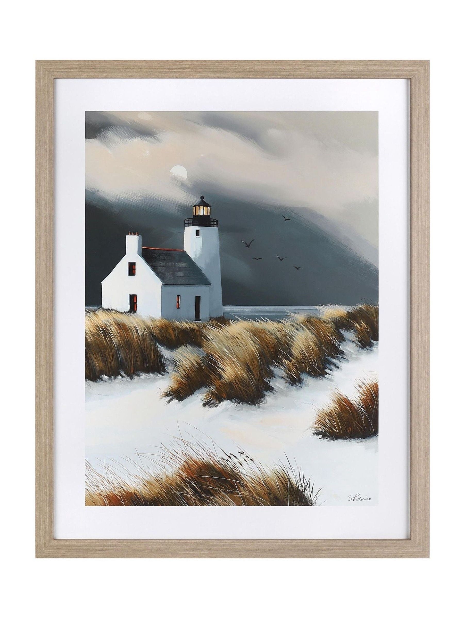 Art Marketing Multi House on the Dunes framed wall art 75cm x 60cm - British product