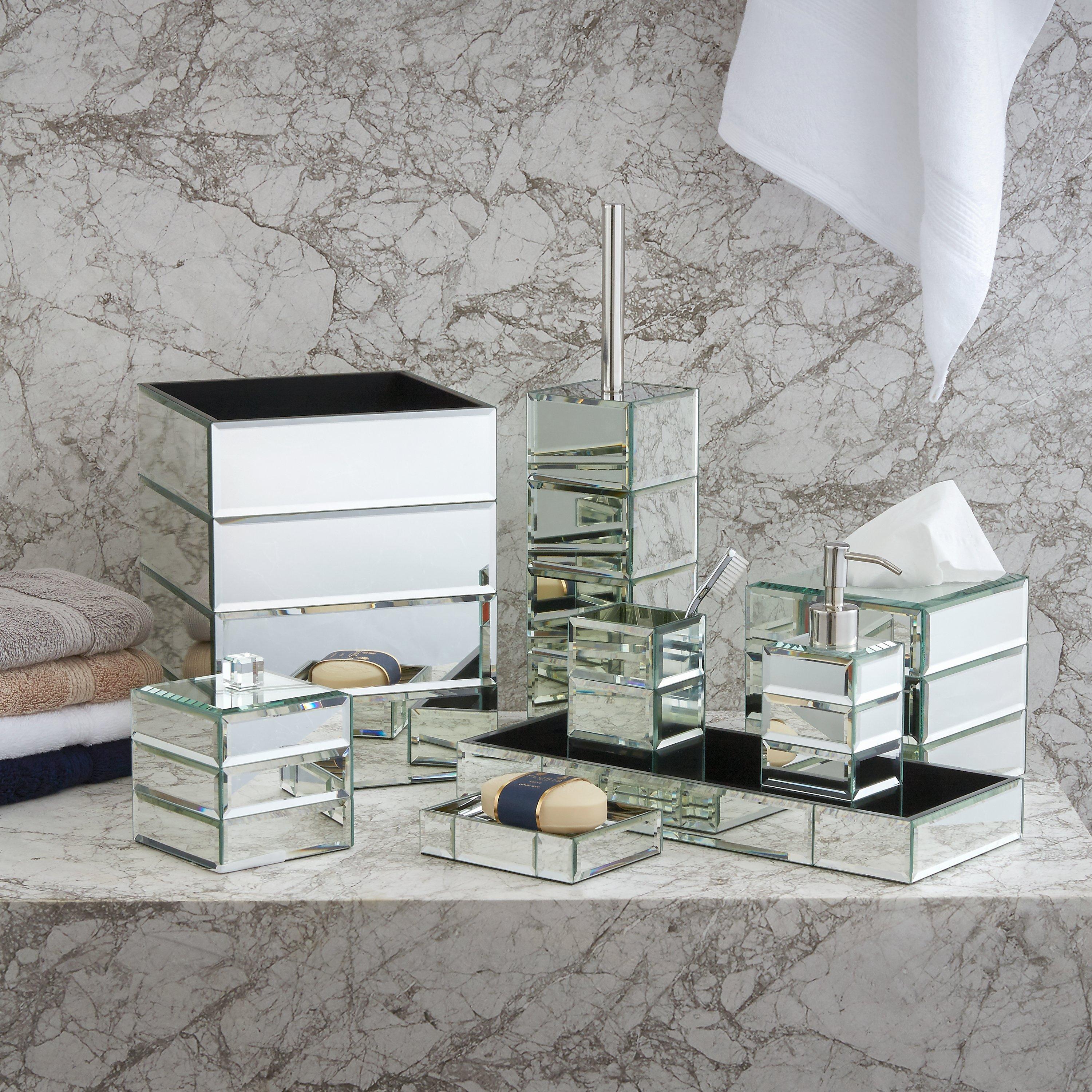 Robert Welch swing toilet roll holder with square design, imported from the UK