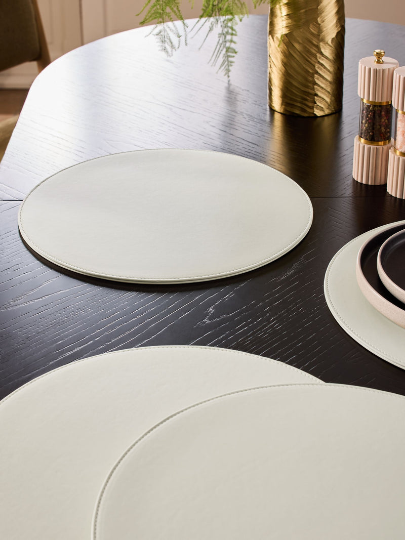 Natural large faux leather placemats set of 4, 38cm x 38cm (British brand)