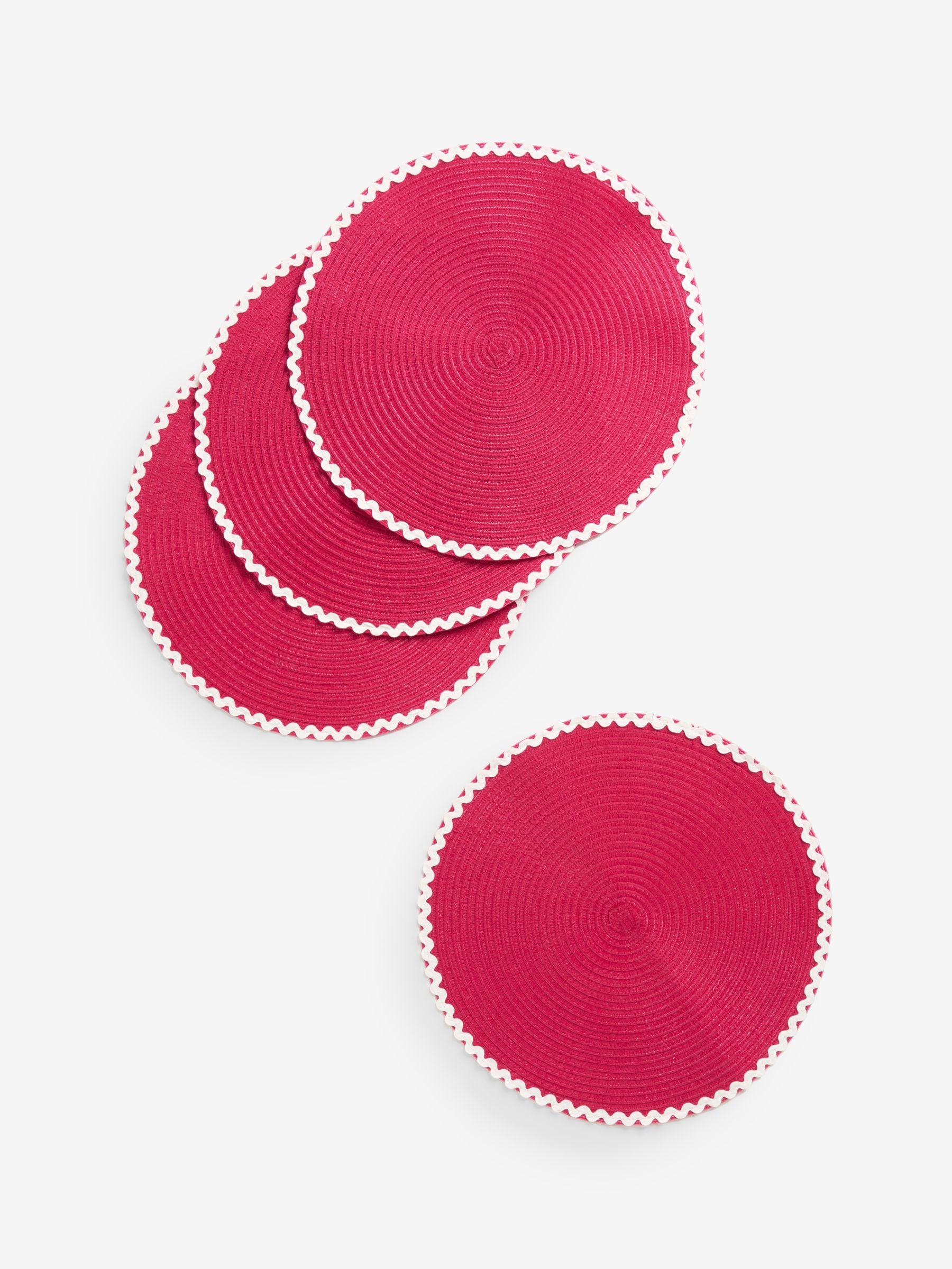 Red wiggle trim placemats set of 4 (British brand)
