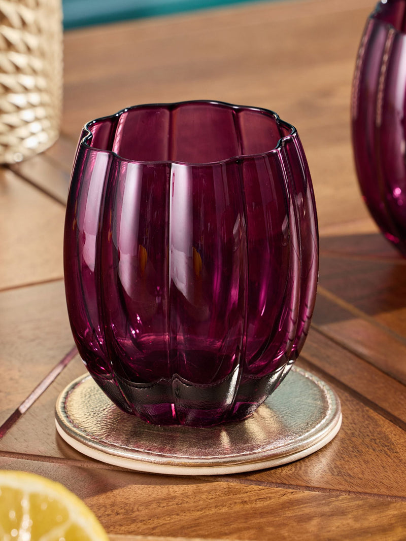 Ottilie Burgundy Red Set of 4 Short Tumbler Glasses
