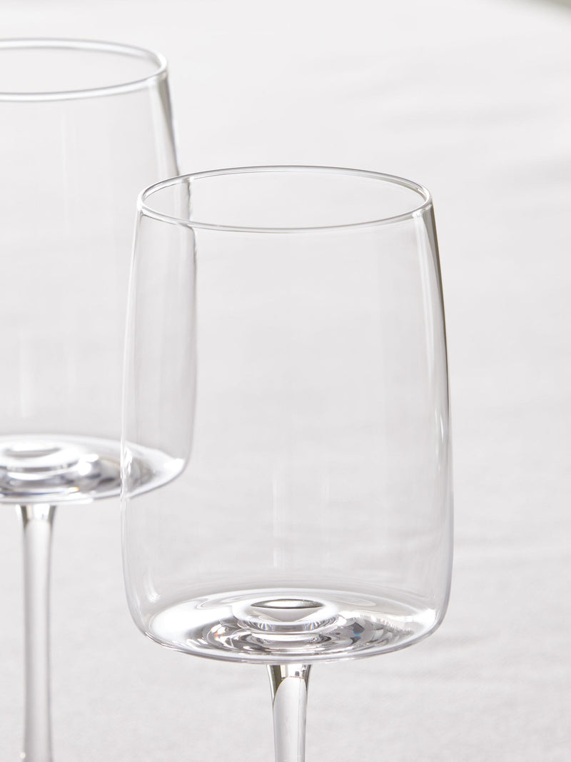Clear Angular Set of 4 Red Wine Glasses