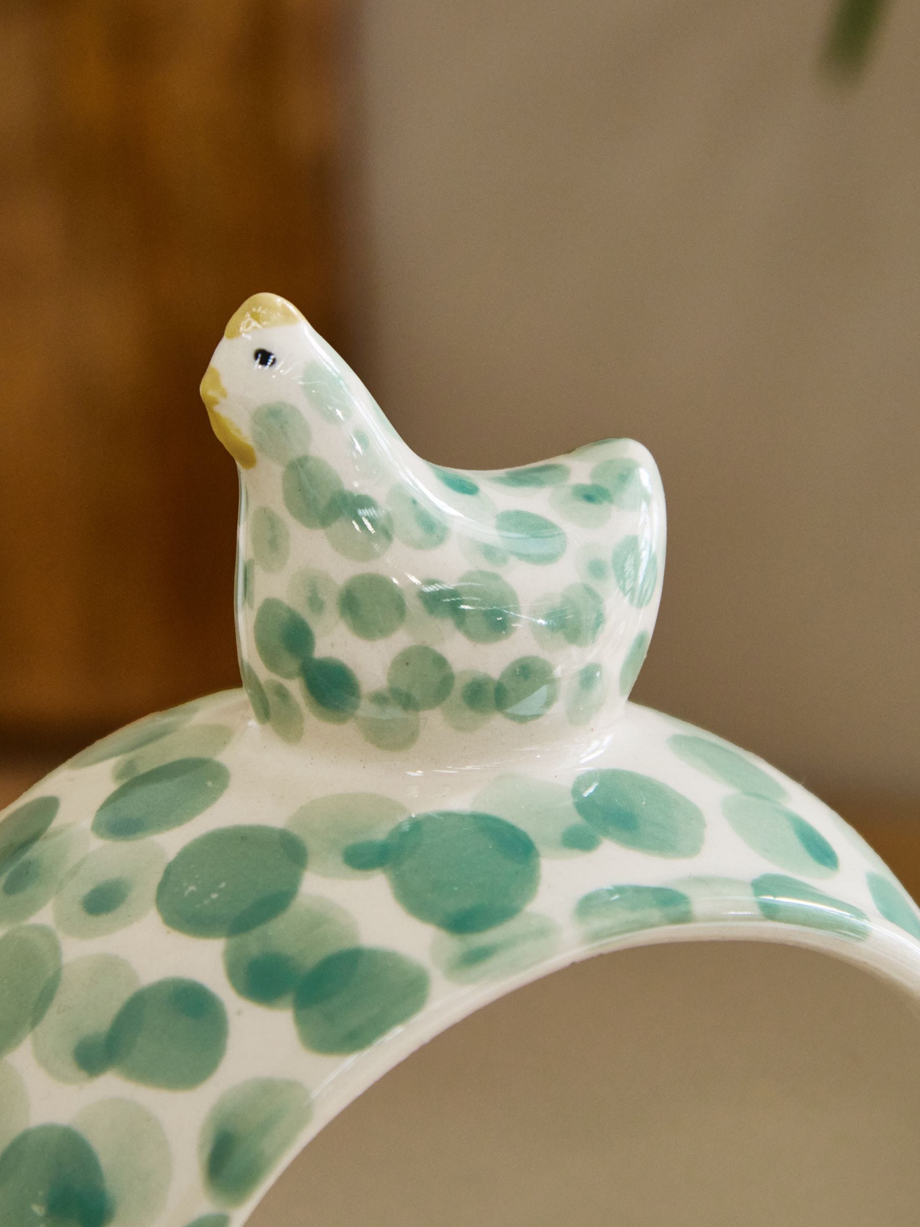 Sage Green Chicken Salt Pig Serveware