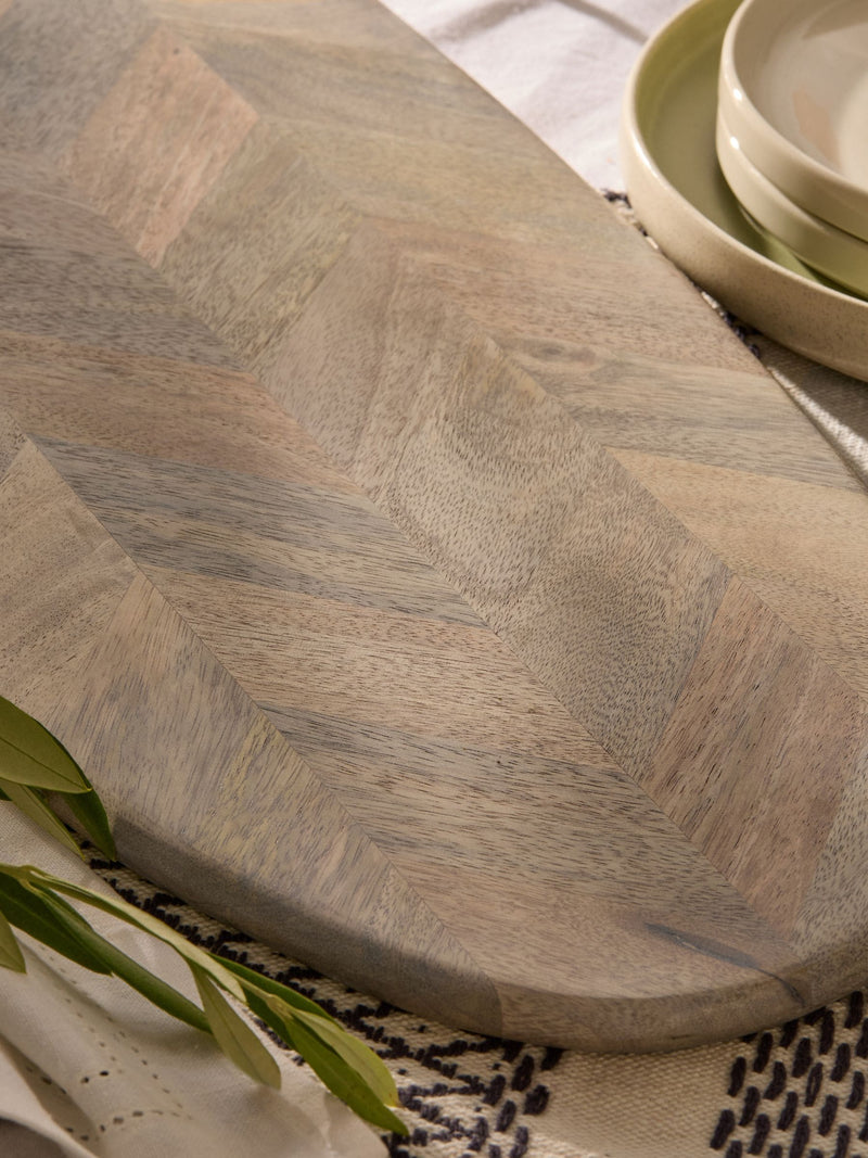 Grey Valencia Mango Wood Large Serving Board, UK version