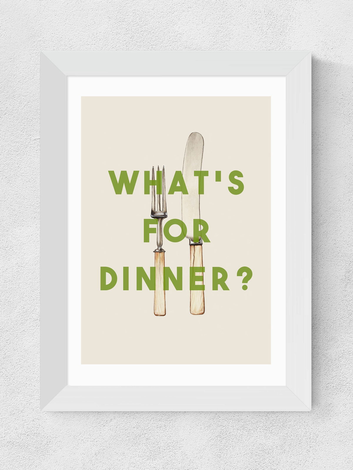 East End Prints White What's For Dinner by The 13 Prints